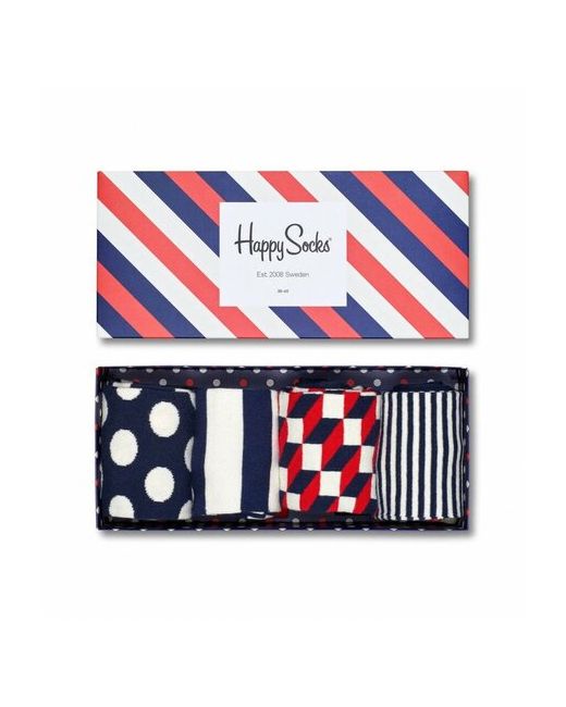 Happy Socks Подарочный набор носков 4-Pack Classic Navy Socks Gift Set Размер 25 разноцветный
