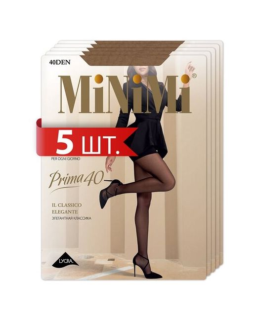 Minimi Колготки Mini PRIMA 40 шортики Nero 4 спайка 5 шт.