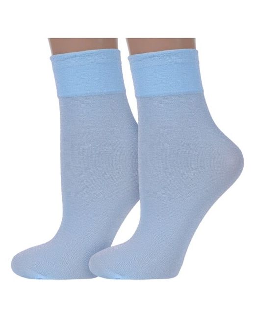 Conte Комплект из 2 пар женских носков light blue светло размер 23-25