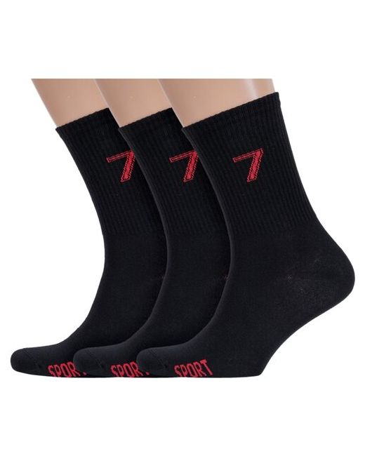 RuSocks Комплект из 3 пар мужских носков Орудьевский трикотаж черные размер 27-29 42-45