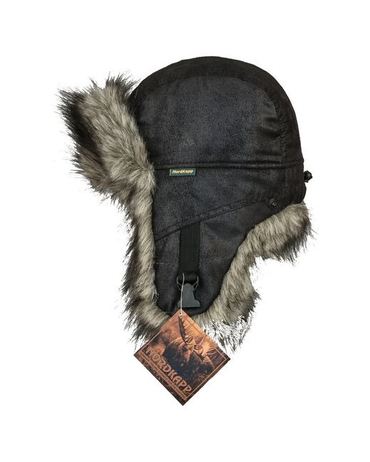 Nordkapp Мембранная шапка-ушанка с фольгированной подкладкой Balsf Canadian Wolf 531 волк черный