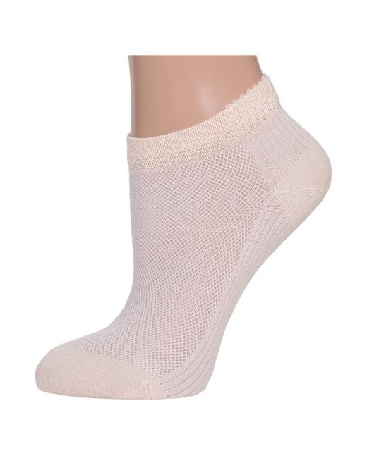 Grinston короткие носки из микромодала socks PINGONS кремовые размер 23
