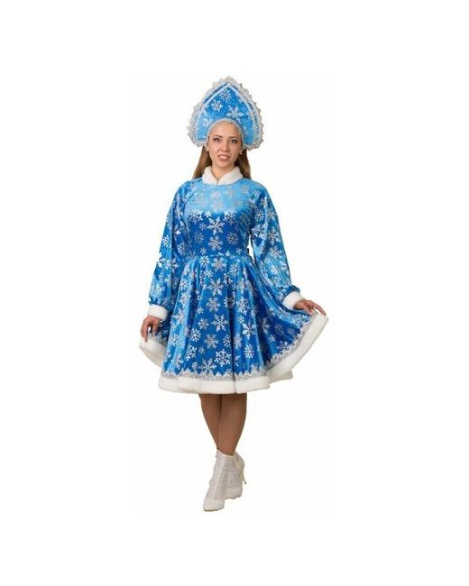Батик Карнавальный костюм Снегурочка Амалия голубой размер 44 171-44