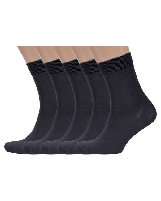 RuSocks Комплект из 5 пар мужских носков Орудьевский трикотаж темно размер 31 46-47