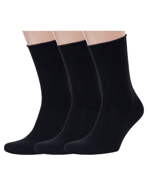 Красная Ветка Комплект из 3 пар мужских носков без резинки черные размер 27