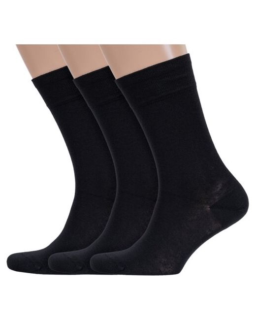 Lorenzline Комплект из 3 пар мужских носков микромодала черные размер 29 43-44