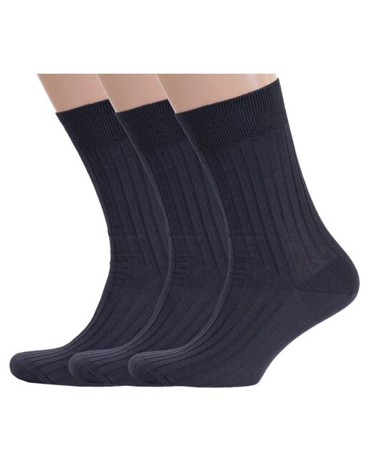 RuSocks Комплект из 3 пар мужских носков Орудьевский трикотаж 100 хлопка рис. 01 темно размер 31 46-47