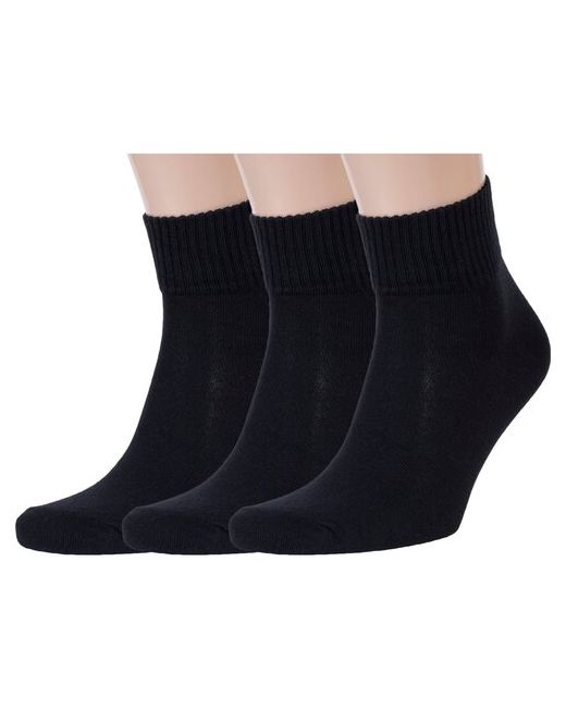 Красная Ветка Комплект из 3 пар мужских спортивных носков черные размер 27