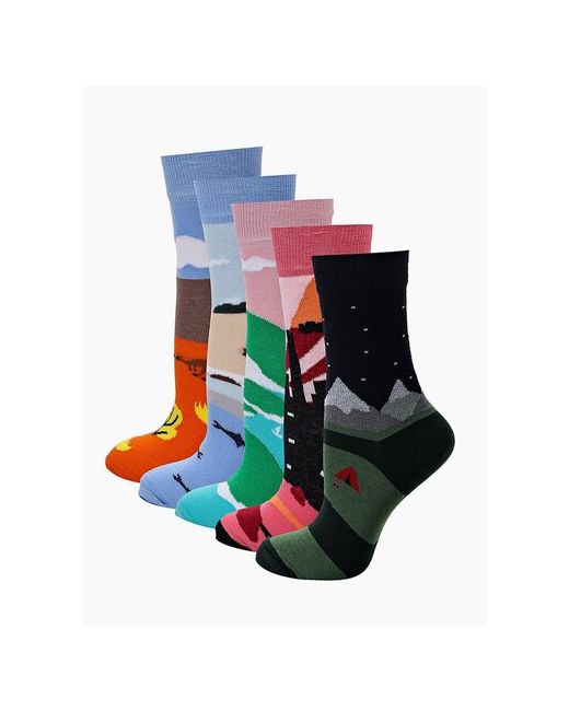 Big Bang Socks Хлопковые носки с принтом прикольные длинные набор 5 пар в коробке Комплект носков рисунком хлопок