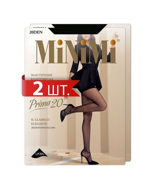 Minimi Колготки Mini PRIMA 20 шортики Nero 4 спайка 2шт.
