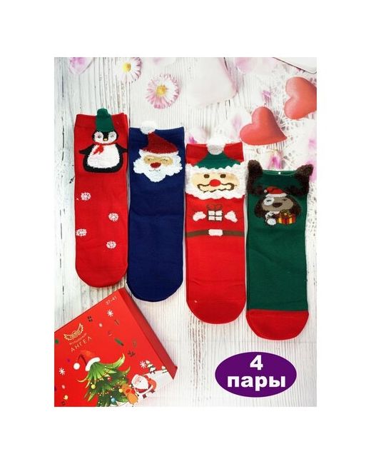 Товары Востока новогодние носки в красивой подарочной коробке 4 пары