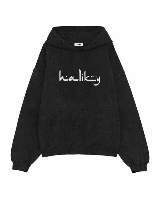 Haliky Худи Black Knit Arabic Logo Hoodie M