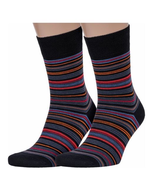 Брестские Комплект из 2 пар мужских носков БЧК рис. 022 черно-оранжевые размер 29 44-45
