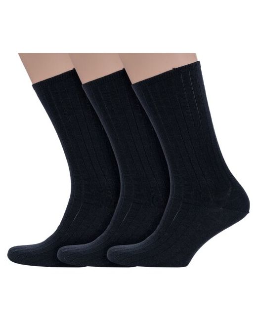 Dr. Feet Комплект из 3 пар мужских медицинских шерстяных носков PINGONS черные размер 25