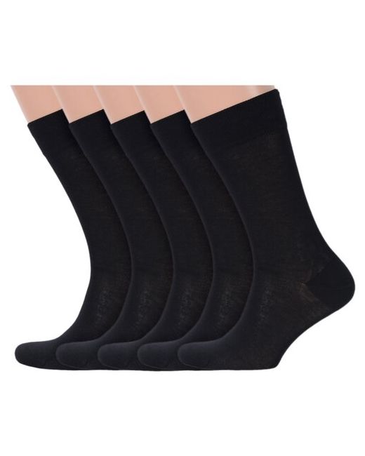 Lorenzline Комплект из 5 пар мужских антибактериальных носков черные размер 25 39-40