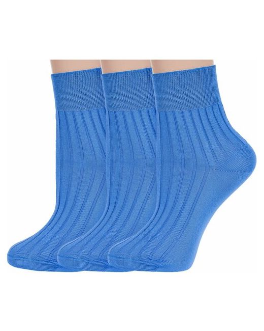 RuSocks Комплект из 3 пар женских носков Орудьевский трикотаж 100 хлопка темно размер 25