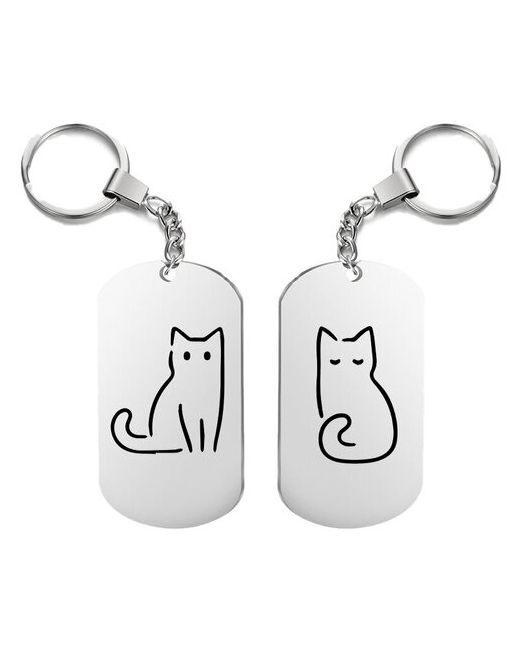 UEGrafic Брелок для ключей мишки с гравировкой подарочный жетон парный на сумку ключи в подарок