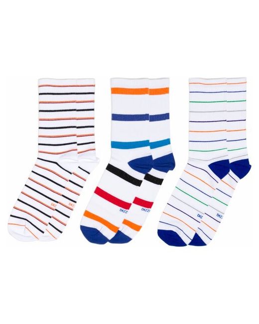 Tezido Комплект спортивных носков 3 пары белые с полосами 41-45