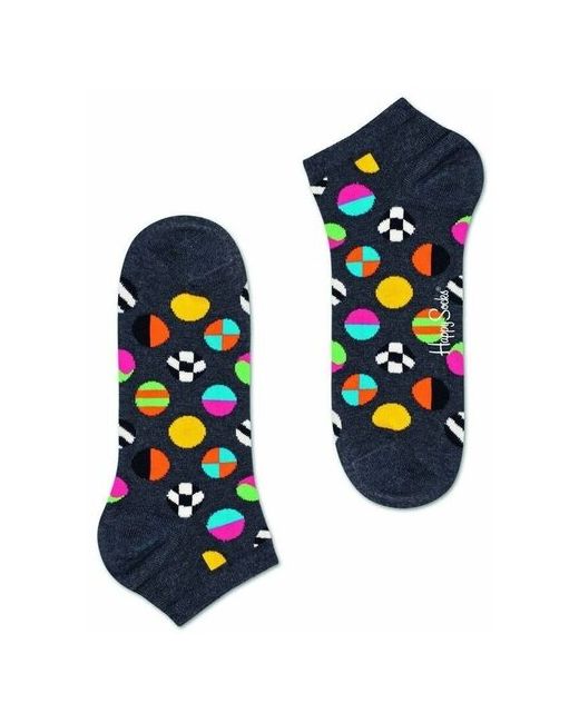 Happy Socks Низкие носки унисекс Clashing Dot Low Sock с цветными мячиками Размер 29 темно-