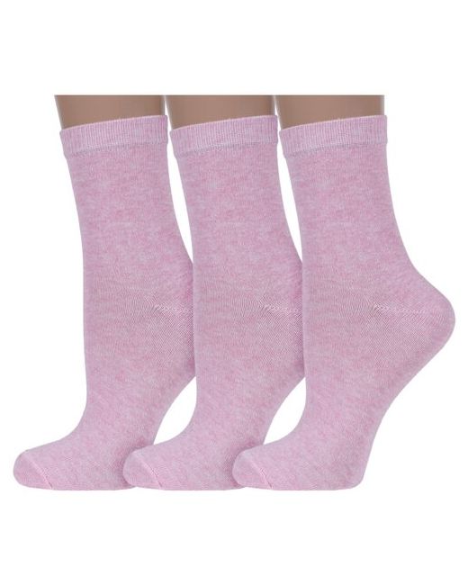 Борисоглебский трикотаж Комплект из 3 пар женских носков 45 светло меланж размер 25