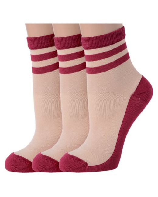 Lorenzline Комплект из 3 пар женских носков размер 23 36-37