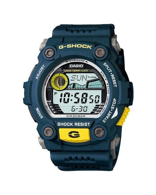 Casio | G-SHOCK G-7900-2E японские наручные часы с яхт-таймером лунным календарем и графиком приливов