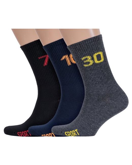 RuSocks Комплект из 3 пар мужских носков Орудьевский трикотаж микс 2 размер 25-27 38-41