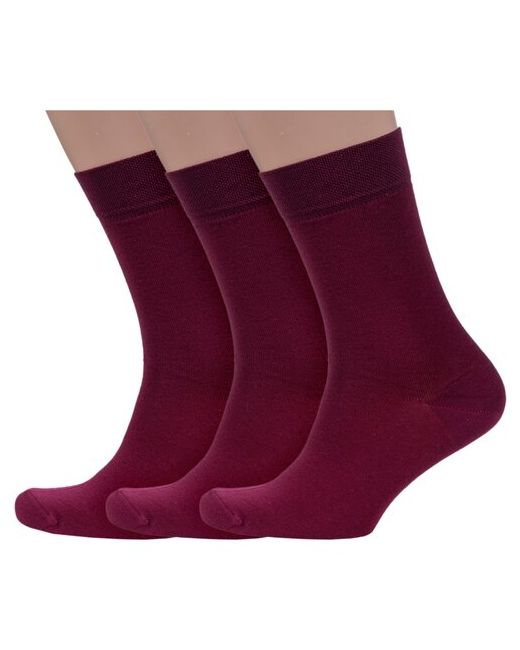 Носкофф Комплект из 3 пар мужских носков алсу вишневые размер 27-29