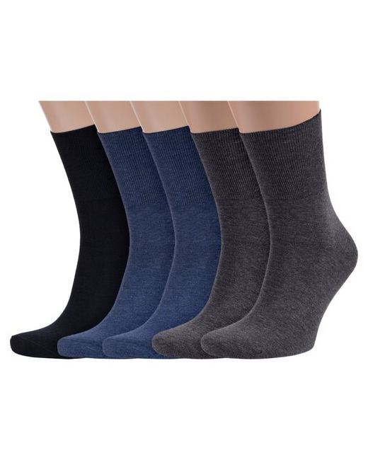 RuSocks Комплект из 5 пар мужских носков с анатомической резинкой Орудьевский трикотаж микс 6 размер 25-27 38-41