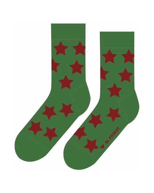 St. Friday Носки Socks звездец зеленыи размер