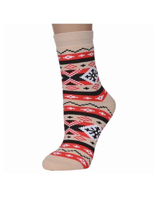 Хох махровые носки кремово-красные размер 25
