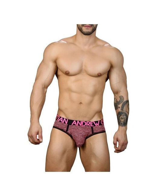Andrew Christian Трусы-брифы Almost Naked Neon Paradise Brief Pink Stripe Размер S
