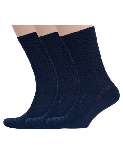 RuSocks Комплект из 3 пар мужских носков Орудьевский трикотаж 100 хлопка рис. 02 темно размер 25 38-40