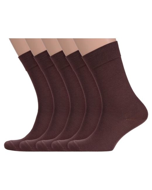 Lorenzline Комплект из 5 пар мужских носков шоколадные размер 27 41-42