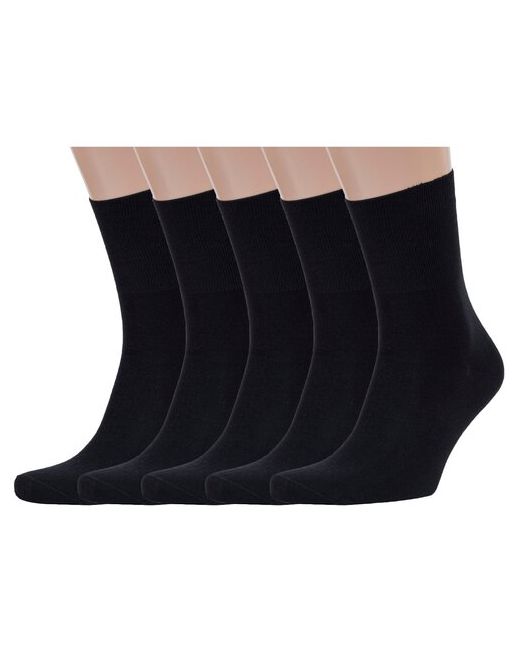 RuSocks Комплект из 5 пар мужских носков с анатомической резинкой Орудьевский трикотаж черные размер 25-27 38-41
