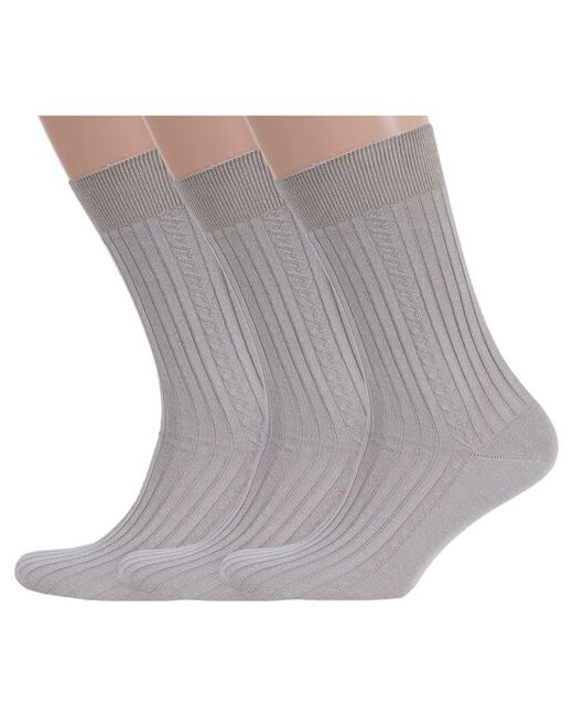 RuSocks Комплект из 3 пар мужских носков Орудьевский трикотаж 100 хлопка рис. 02 темно размер 27 41-43