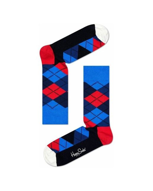 Happy Socks Яркие носки унисекс Argyle Sock с геометрическим принтом Размер 25 красным