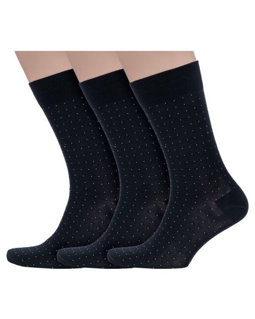 Sergio di Calze Комплект из 3 пар мужских носков PINGONS мерсеризованного хлопка черно-серые размер 27