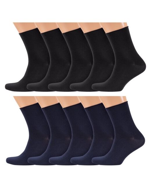 RuSocks Комплект из 10 пар мужских носков без резинки Орудьевский трикотаж микс 1 размер 25-27 39-42