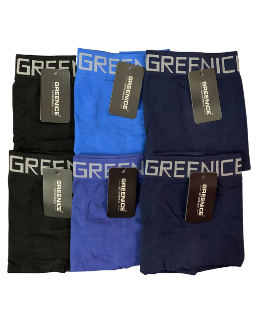 Greenice Боксеры бесшовные набор из шести трусов разного цвета черный и темно-синий размер XL/XXL