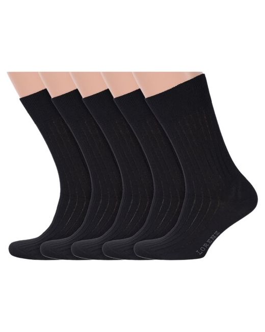 Lorenzline Комплект из 5 пар мужских носков черные размер 29 43-44