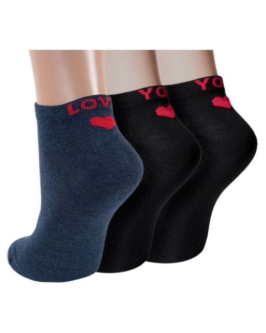 RuSocks Комплект из 3 пар женских носков Орудьевский трикотаж микс 5 размер 23-25