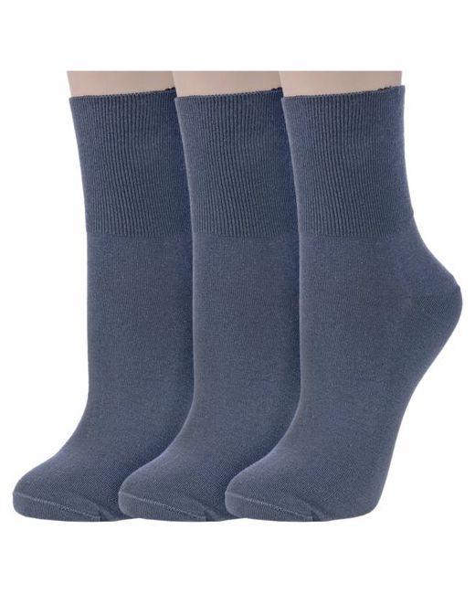 RuSocks Комплект из 3 пар женских носков с широкой резинкой Орудьевский трикотаж размер 23-25