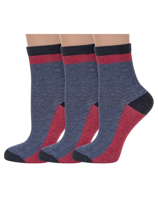 RuSocks Комплект из 3 пар женских носков Орудьевский трикотаж размер 23-25 39