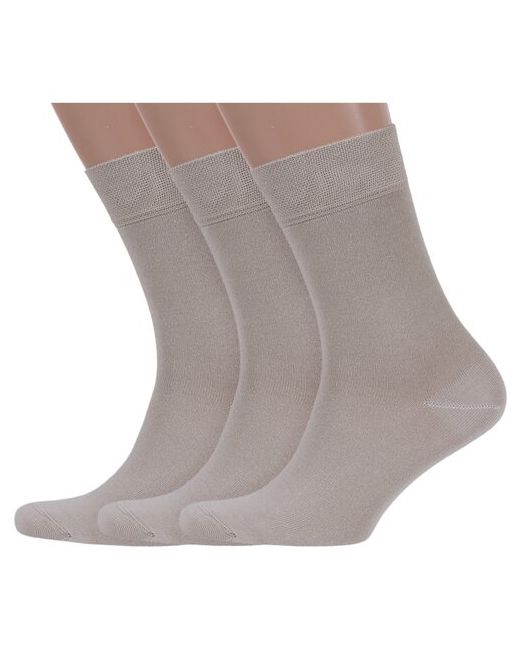 Брестские Комплект из 3 пар мужских носков БЧК рис. 000 песочные размер 25 40-41