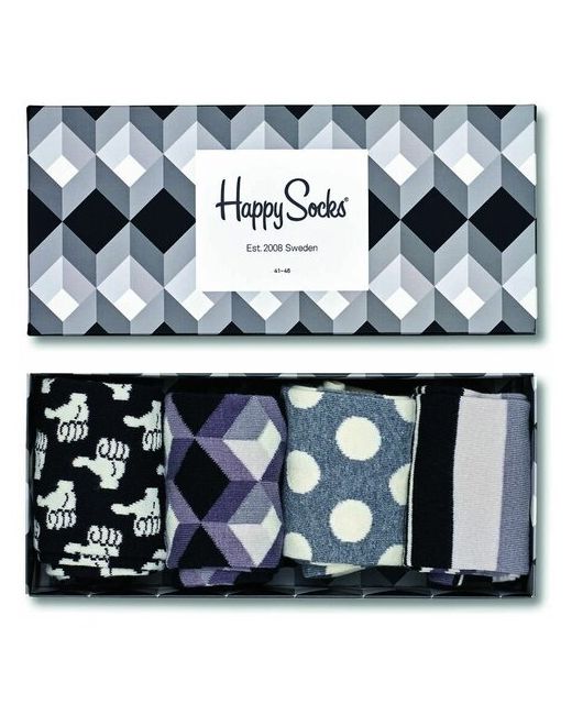 Happy Socks Подарочный набор носков 4-Pack Black and White Socks Gift Set разноцветный 25