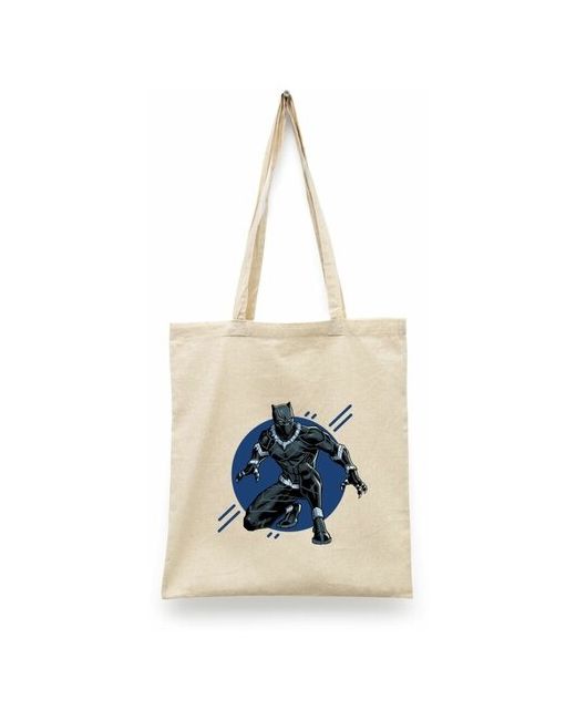 Сувенир Shop Сумка-шоппер унисекс СувенирShop Черная пантера/Black Panther/Marvel Белая