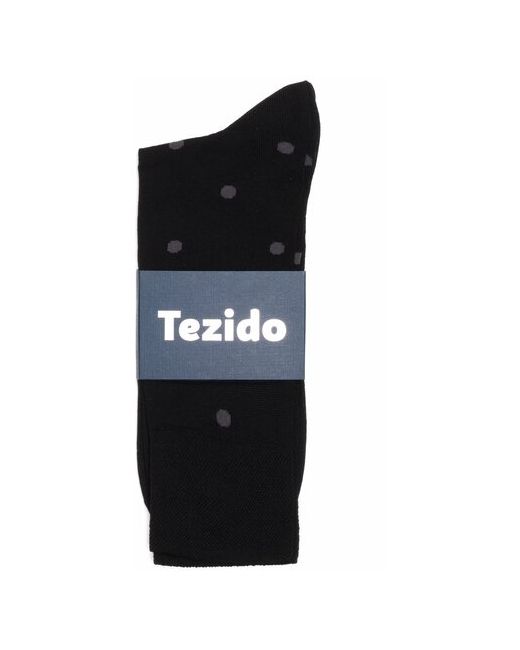 Tezido Премиальные носки из мерсеризированного хлопка с горошинами черные 41-43