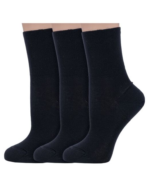 Dr. Feet Комплект из 3 пар женских медицинских носков PINGONS 100 хлопка черные размер 25