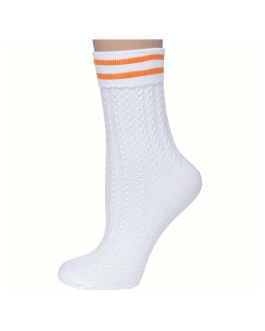 Fiore носки бело-оранжевые размер UN